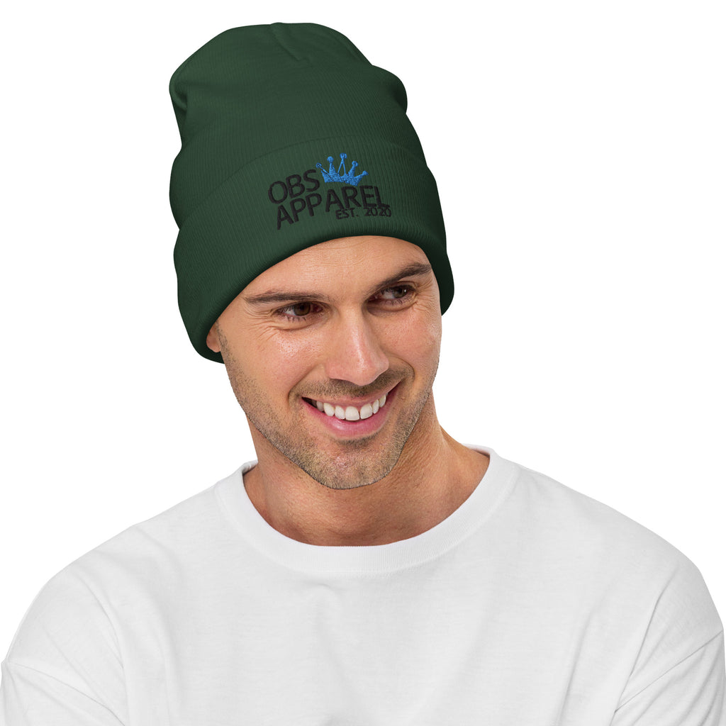 Embroidered OBS APPAREL Beanie, black logo