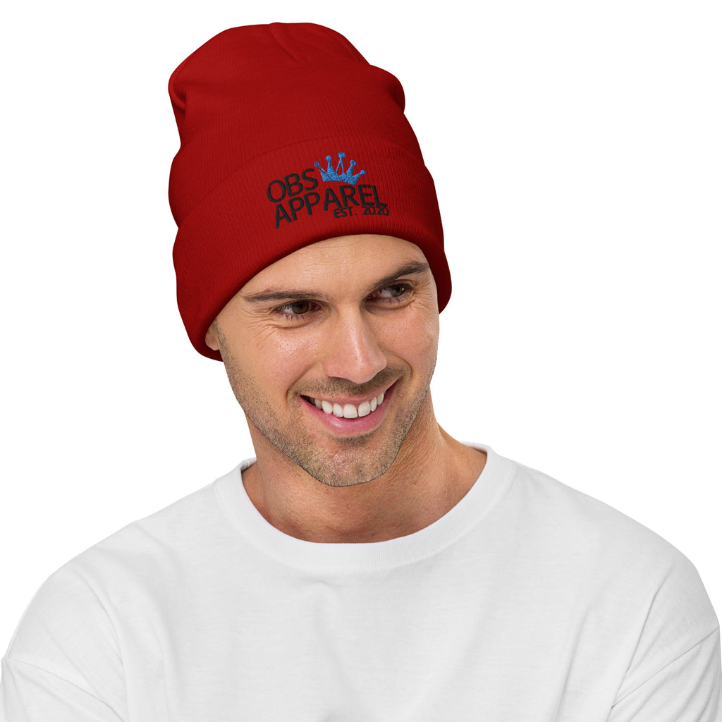 Embroidered OBS APPAREL Beanie, black logo